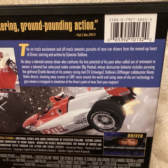 DRIVEN DVD 2001 Sylvester Stallone - Picture 3 of 6